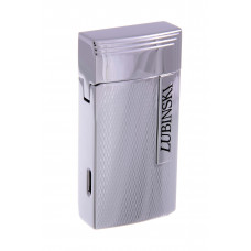 Зажигалка Lubinski "Тиволи" турбо с гильотиной, серебристая в рубчик (шт.)
