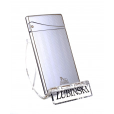 Зажигалка Lubinski "Флоренция" плоская, турбо, серебристая в полоску (шт.)