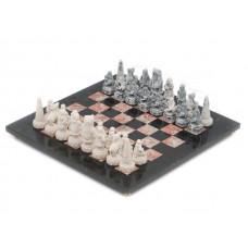 Шахматы "Северные народы" креноид, змеевик