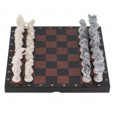 Шахматы "Русские сказки" лемезит, мрамор
