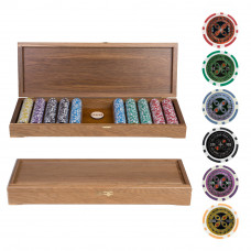 Набор для покера Ultimate VIP на 500 фишек Мореный дуб